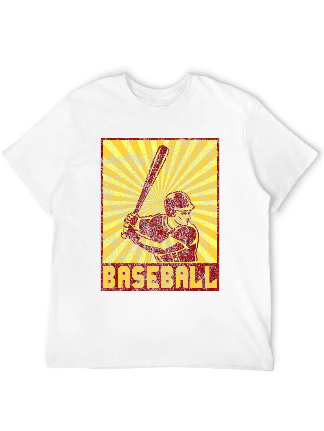 Retro Baseball Player Graphic T-Shirt