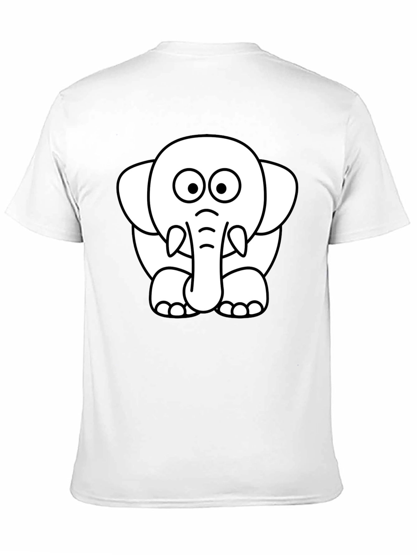 Cute Elephant Graphic Tee - Black Cotton T-Shirt