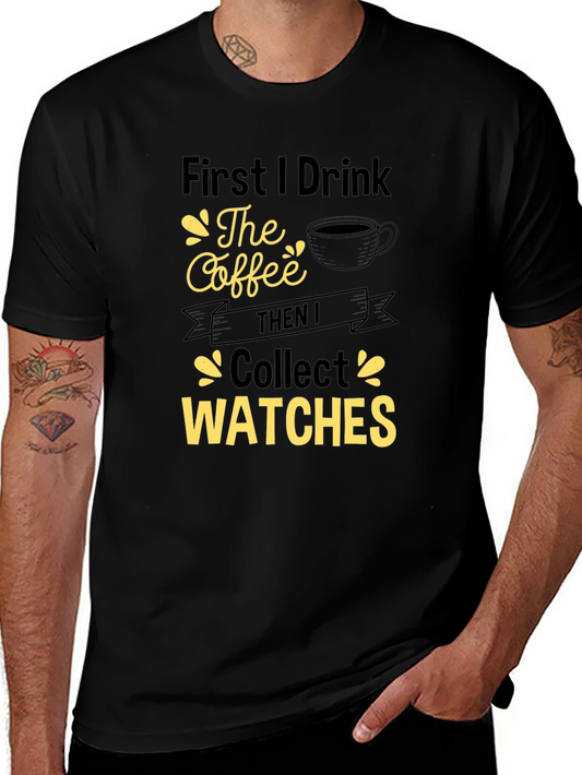 Coffee & Watches Graphic Tee - Black