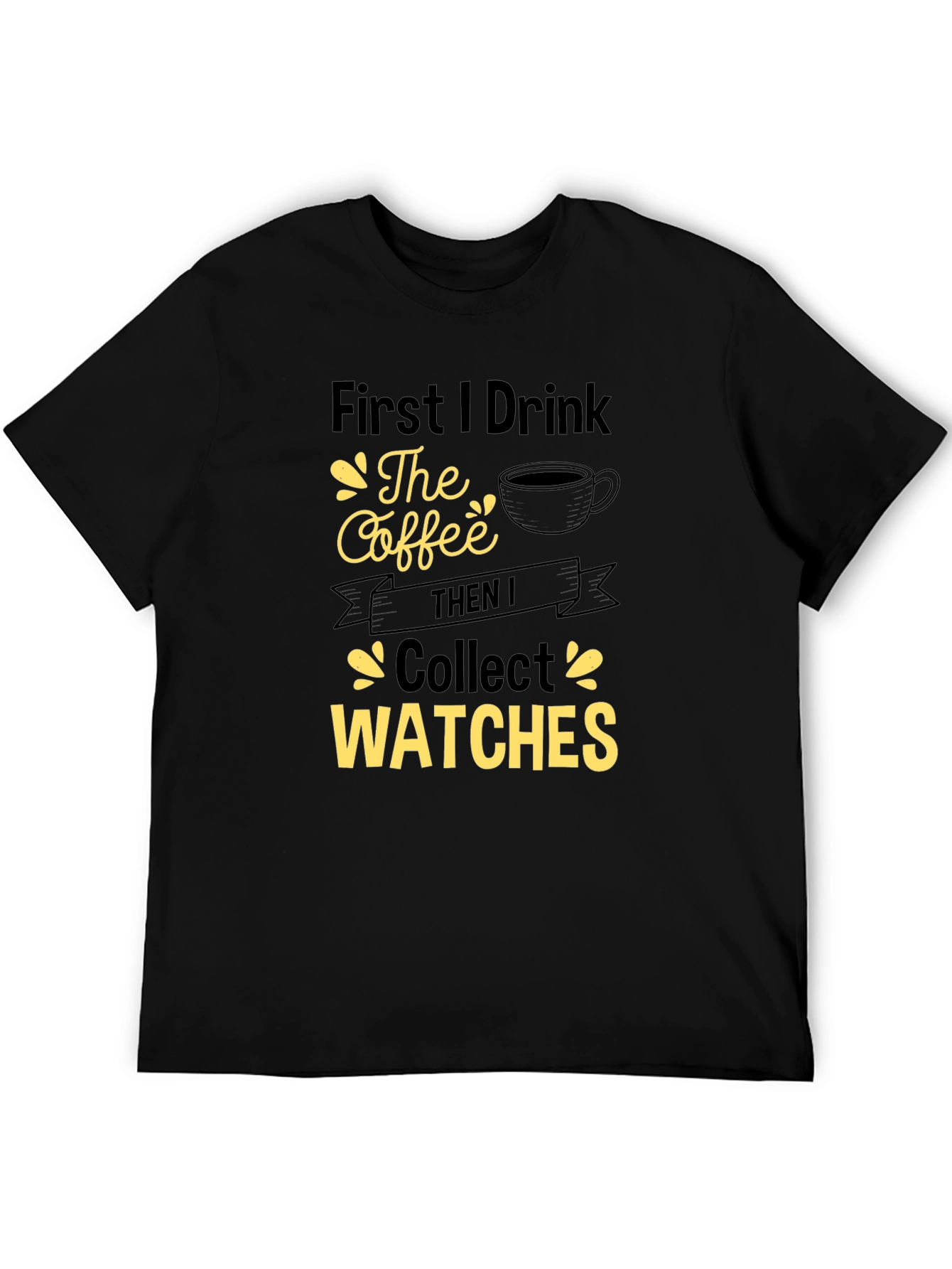 Coffee & Watches Graphic Tee - Black