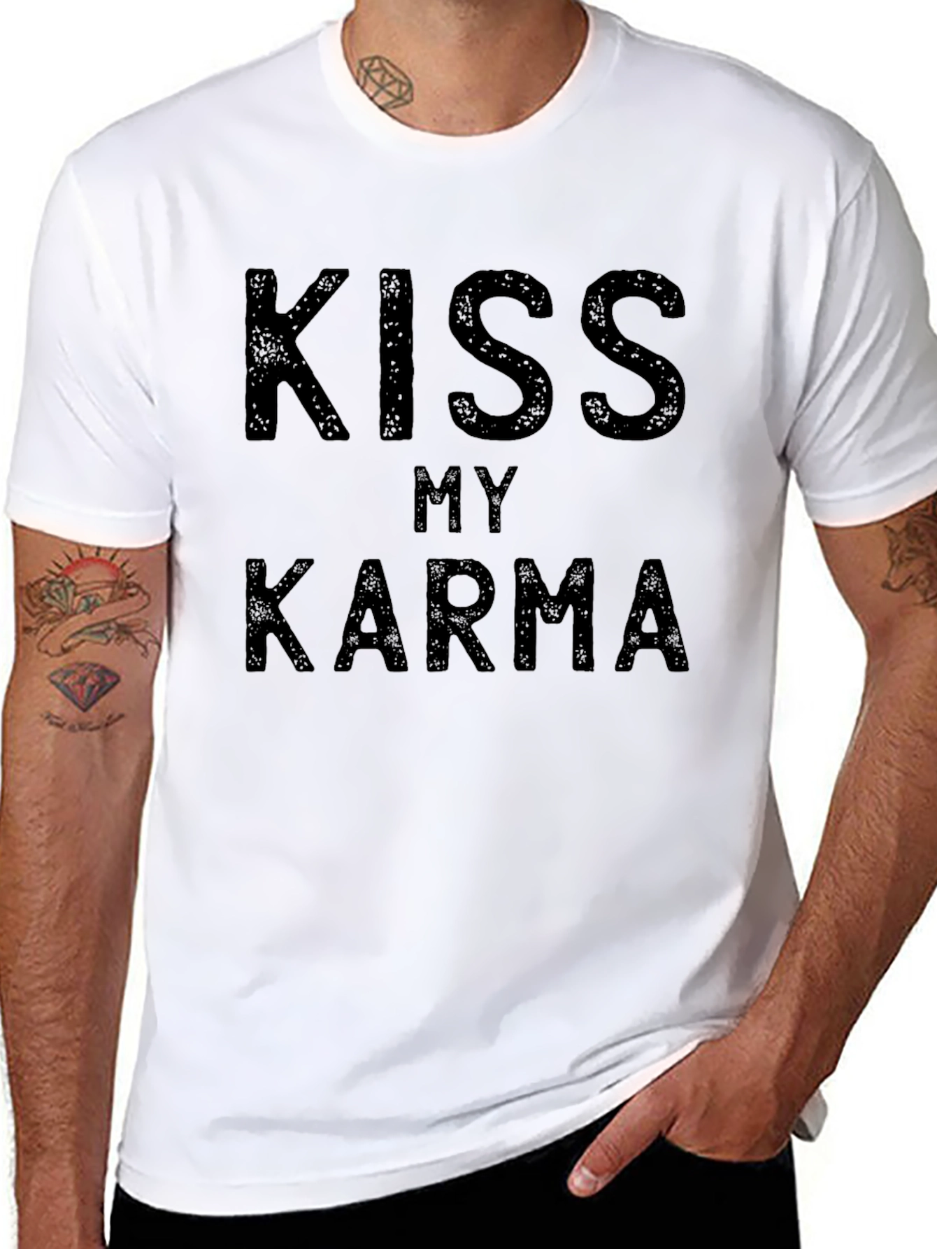 Kiss My Karma Black T-Shirt - Mens Graphic Tee