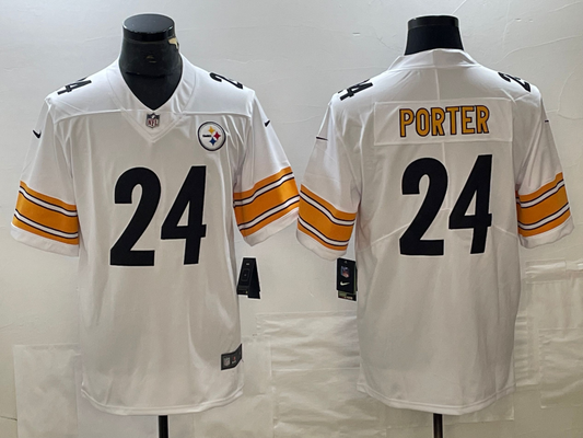 Men's Pittsburgh Steelers Joey Porter Jr. #24 White Player Jerseys