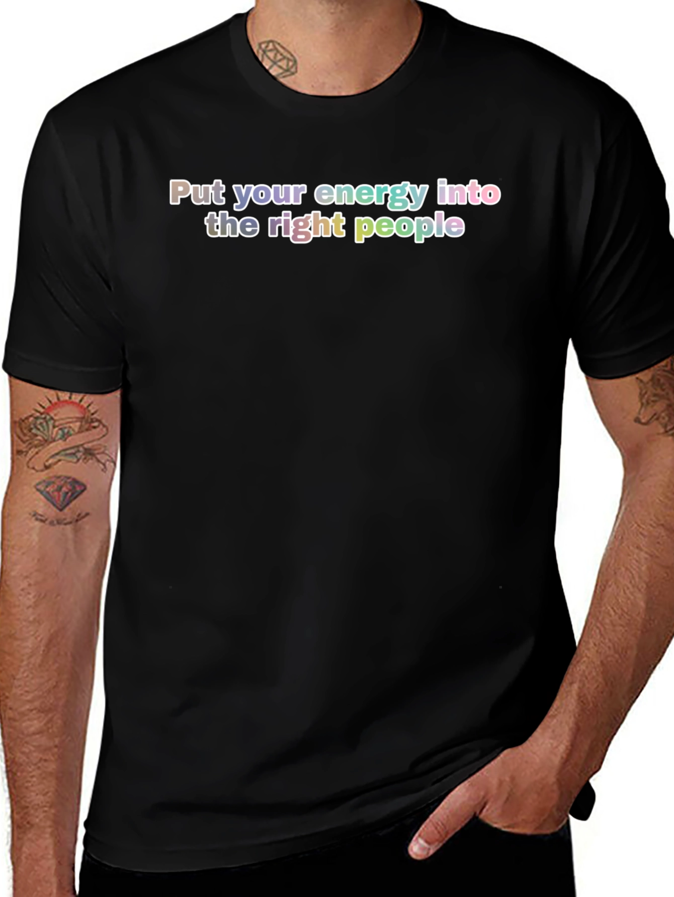 Energy into the Right People Black T-Shirt