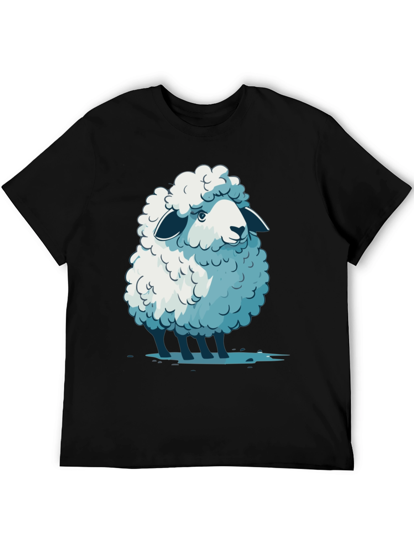 Cute Sheep Graphic Tee - Soft Cotton Blend T-Shirt