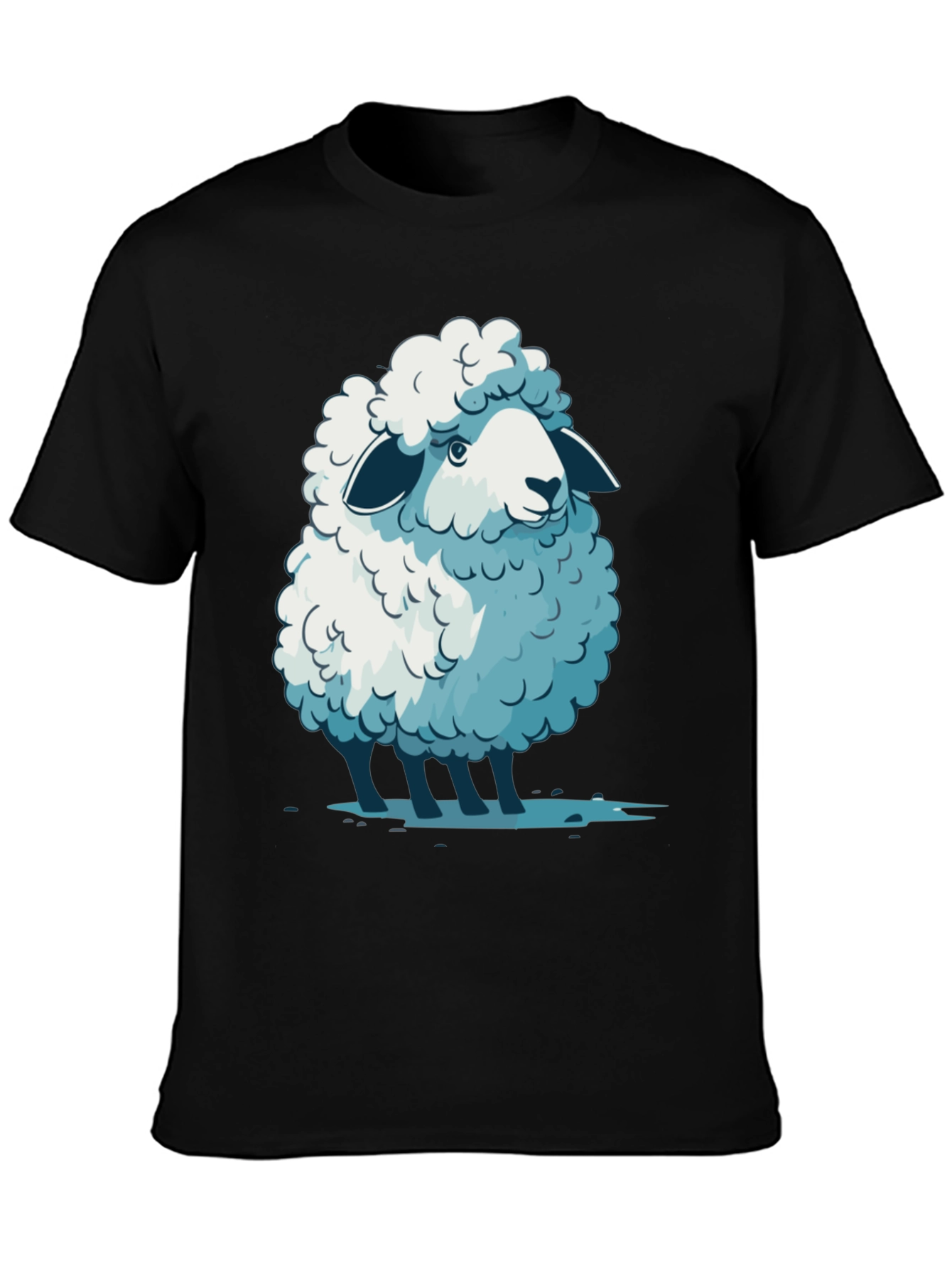 Cute Sheep Graphic Tee - Soft Cotton Blend T-Shirt