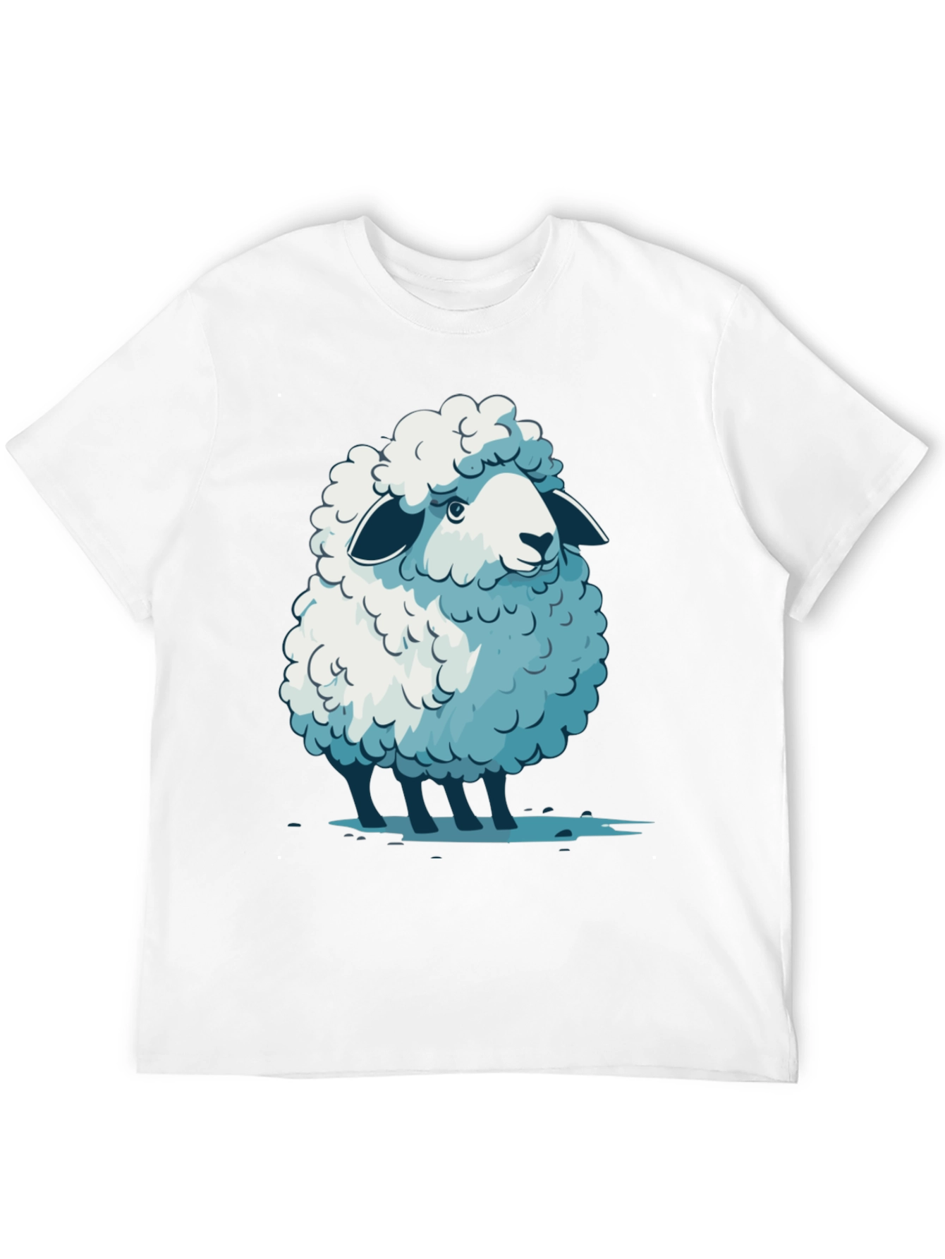 Cute Sheep Graphic Tee - Soft Cotton Blend T-Shirt