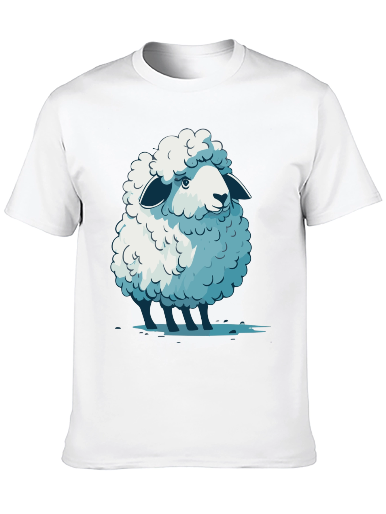 Cute Sheep Graphic Tee - Soft Cotton Blend T-Shirt