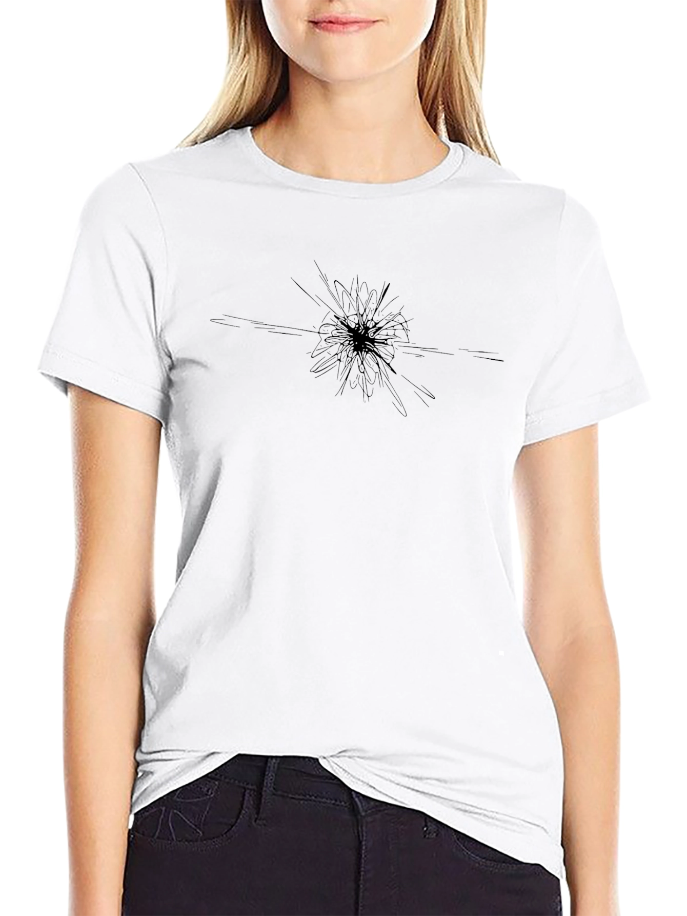 Abstract Burst Black T-Shirt