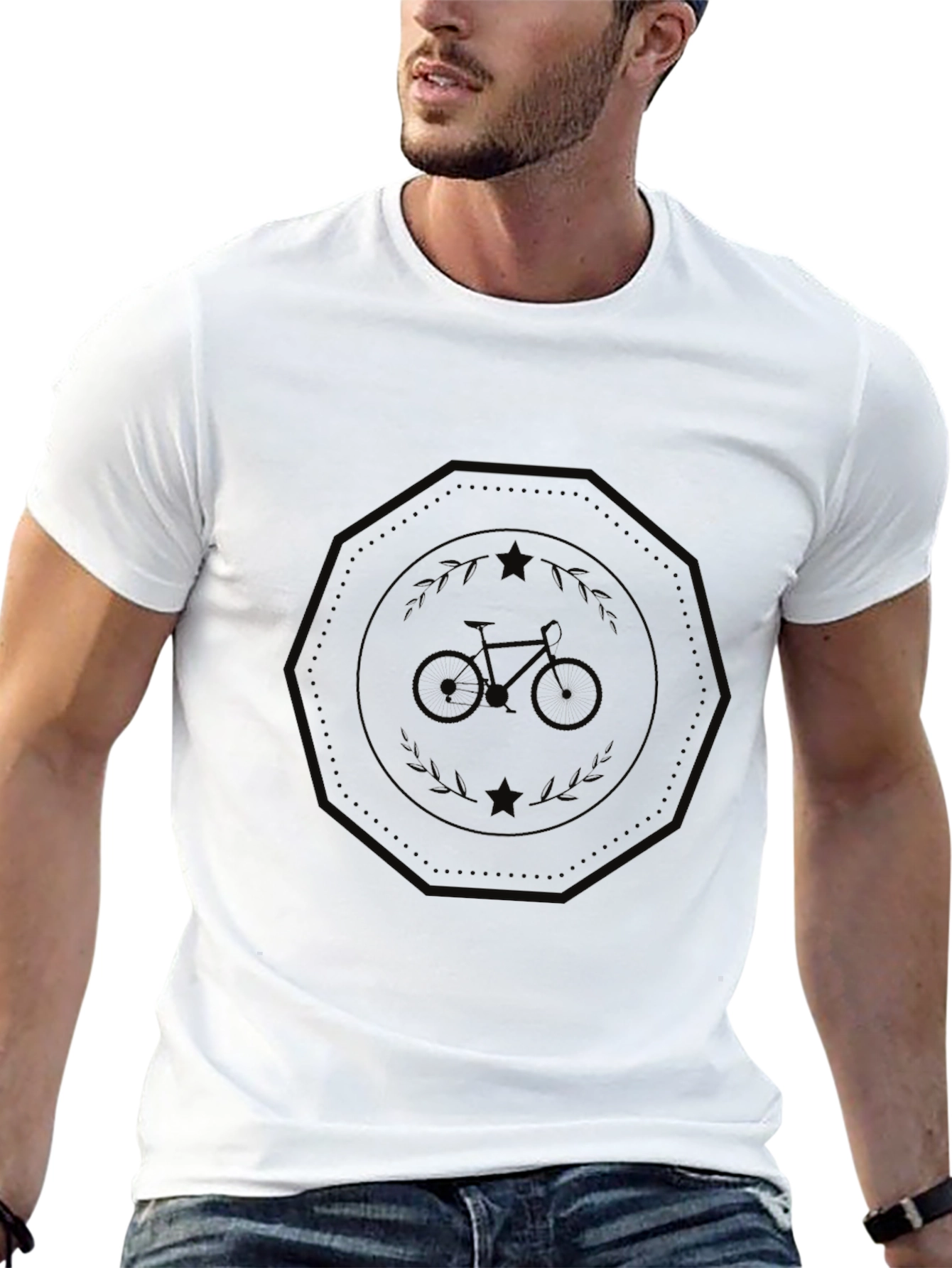 Mens Black Graphic Tee - Bicycle Design