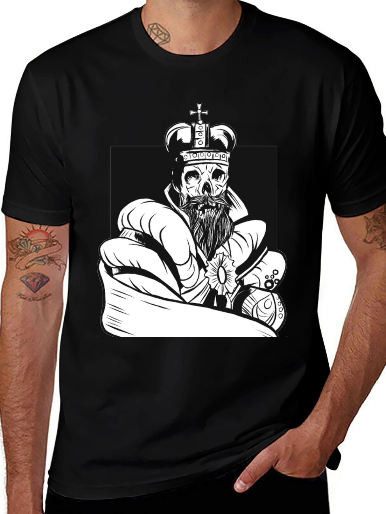 King Skull Graphic Tee - Black