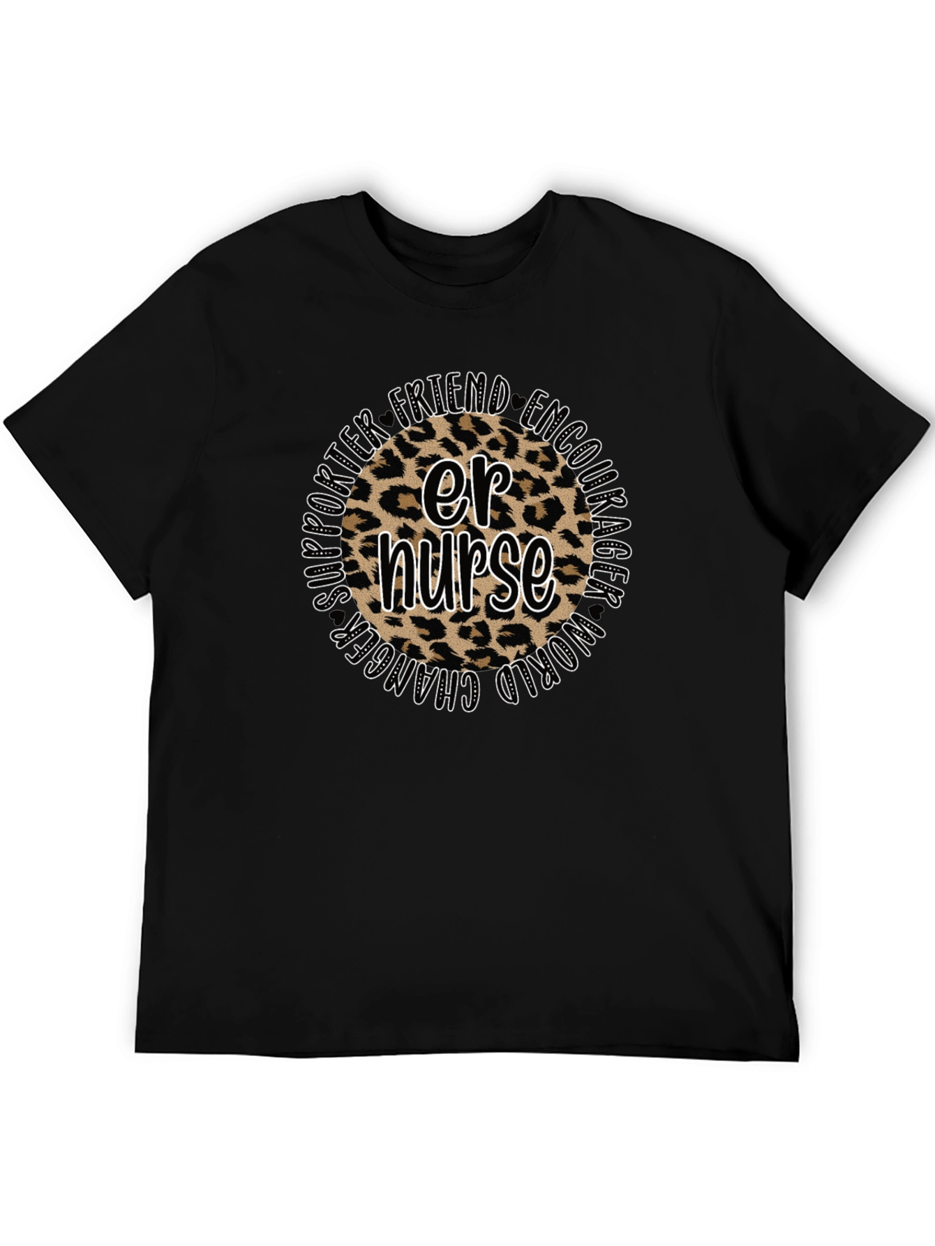 ER Nurse Leopard Print Graphic T-Shirt