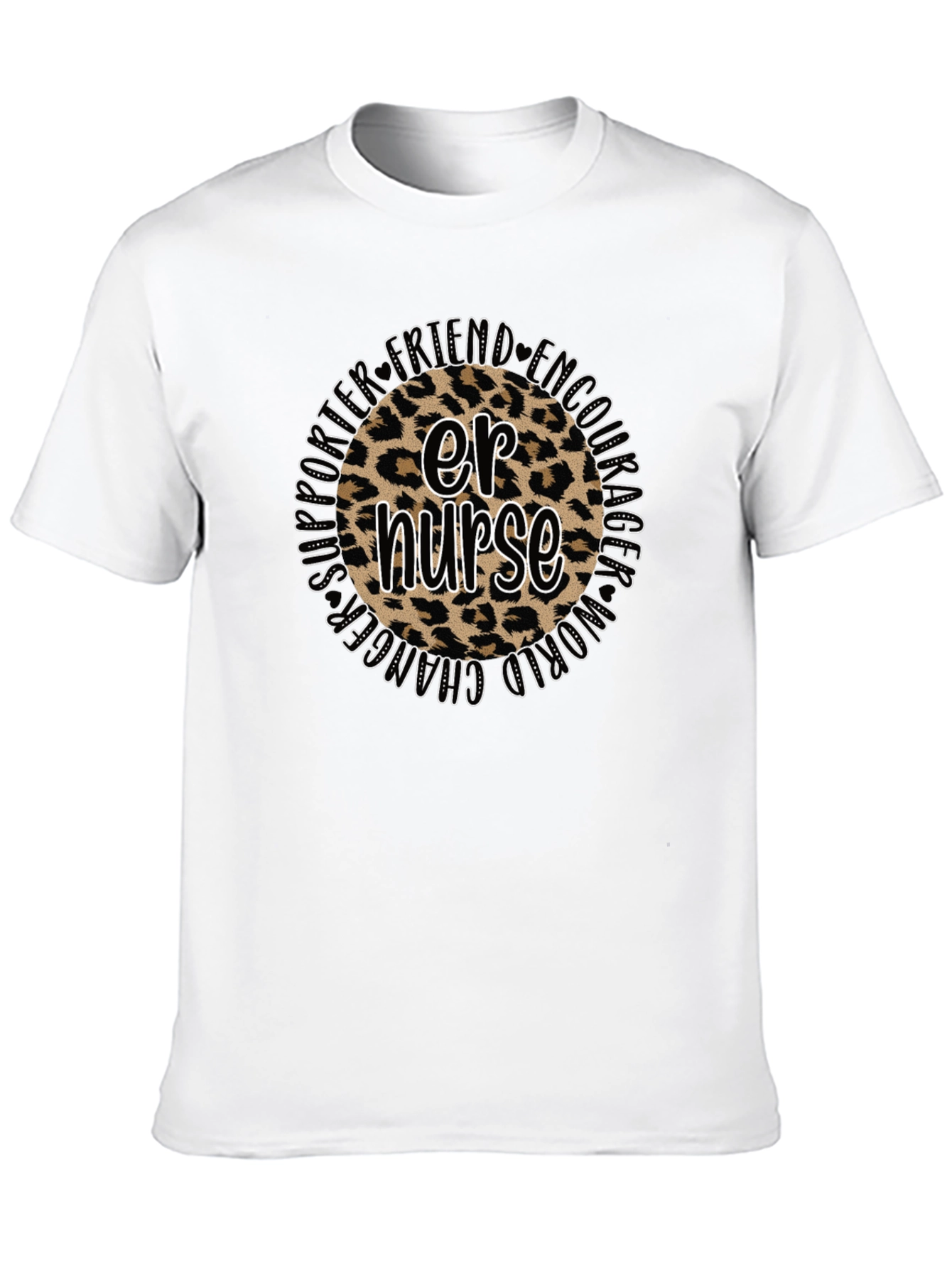 ER Nurse Leopard Print Graphic T-Shirt