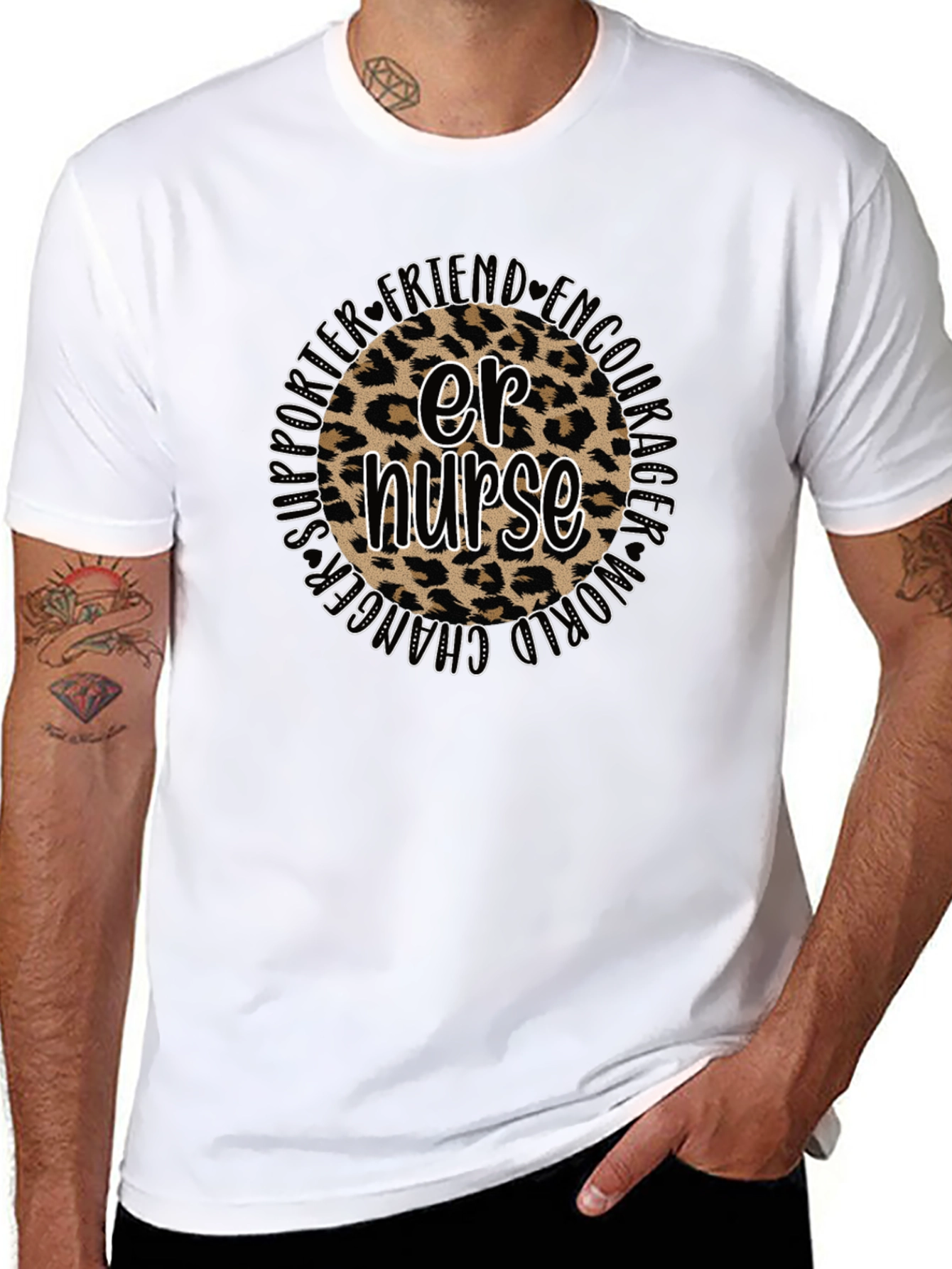 ER Nurse Leopard Print Graphic T-Shirt