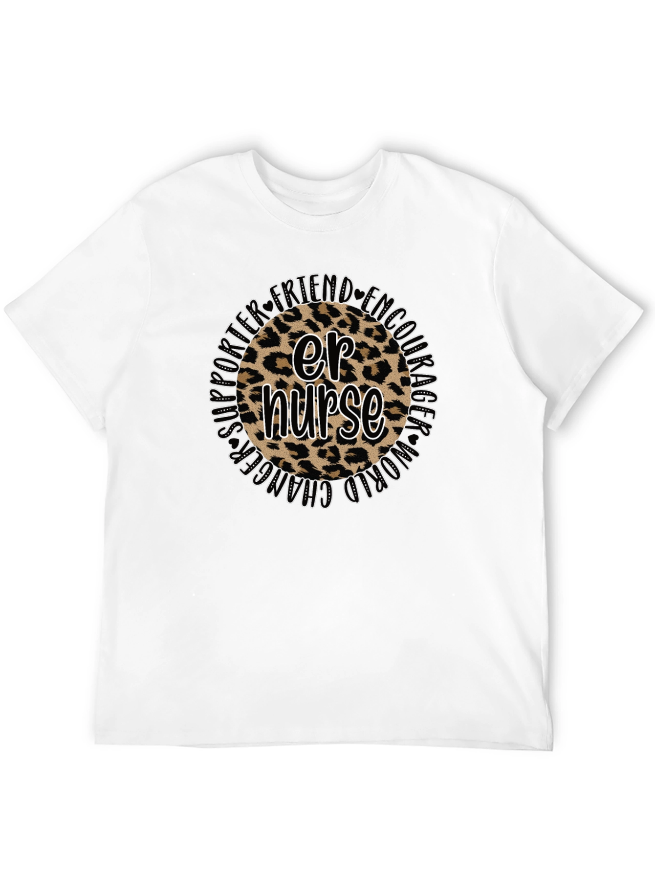 ER Nurse Leopard Print Graphic T-Shirt