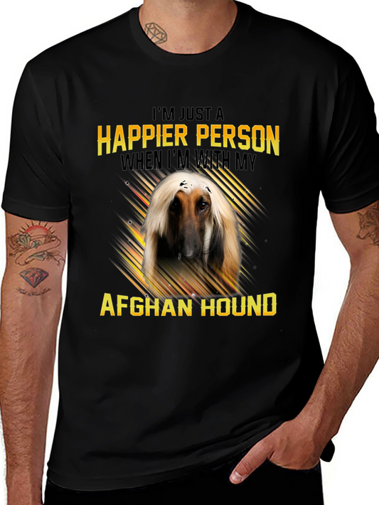 Happier With Afghan Hound T-Shirt