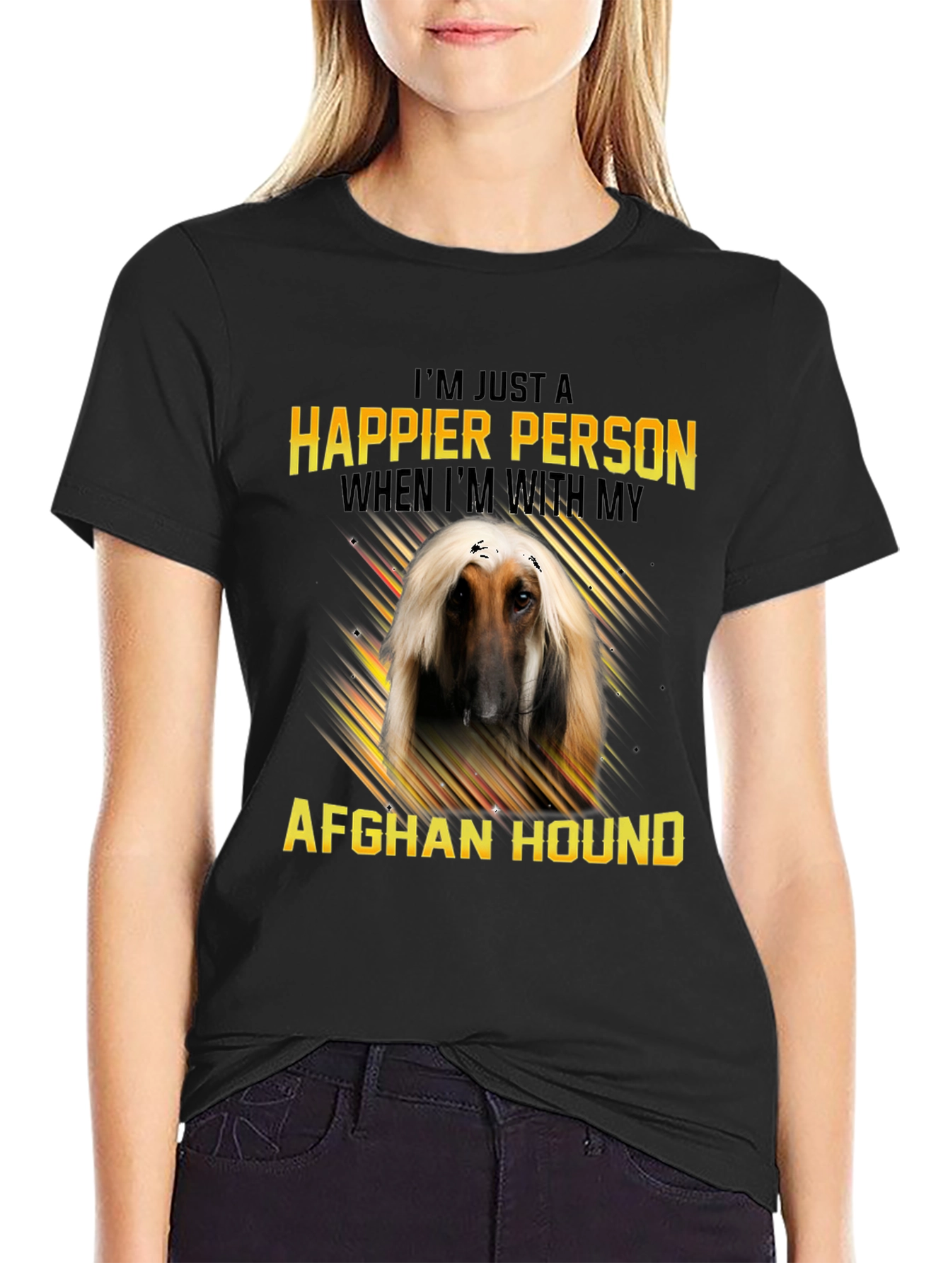 Happier With Afghan Hound T-Shirt