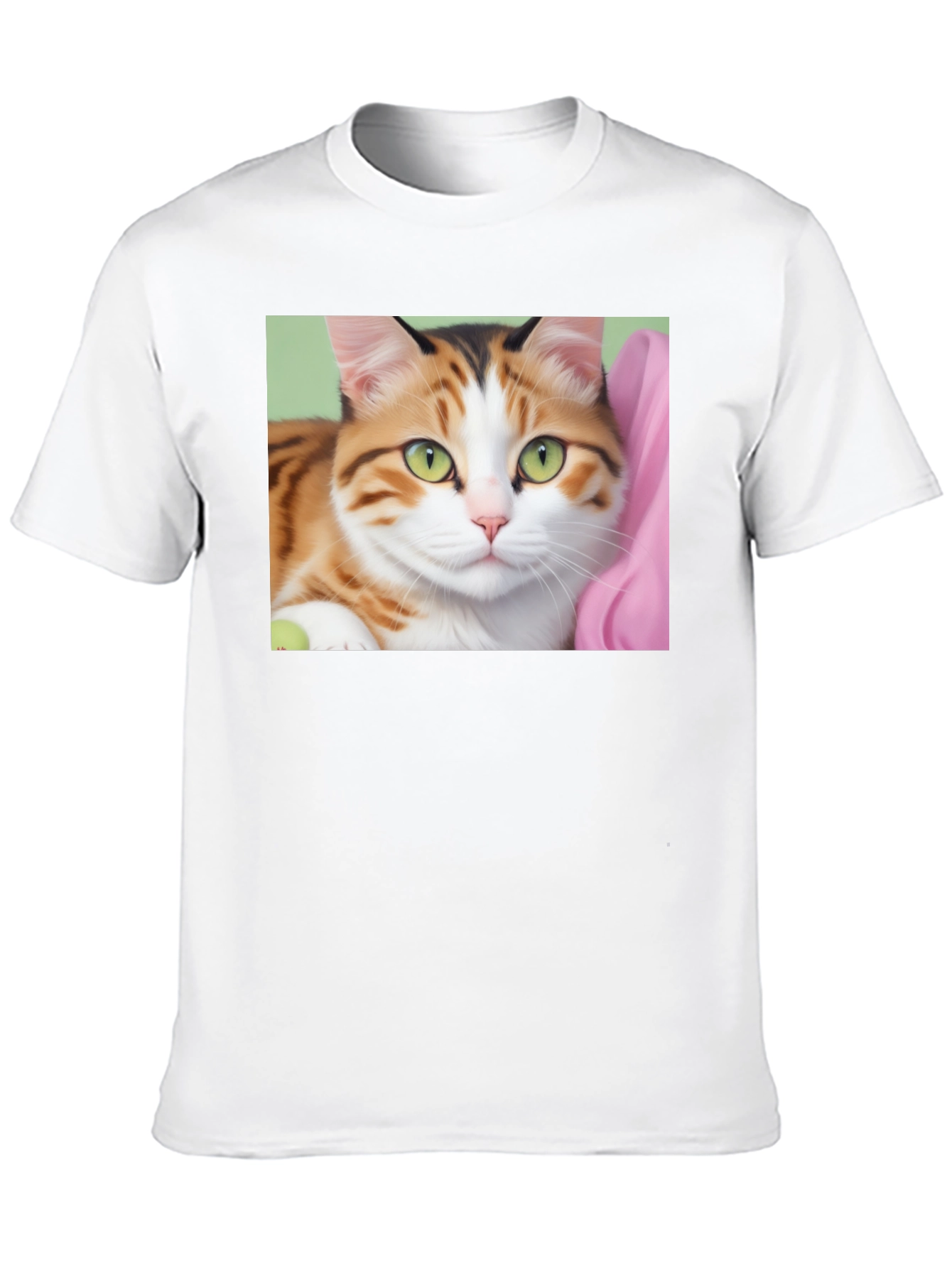 Cat Portrait Graphic Black T-Shirt
