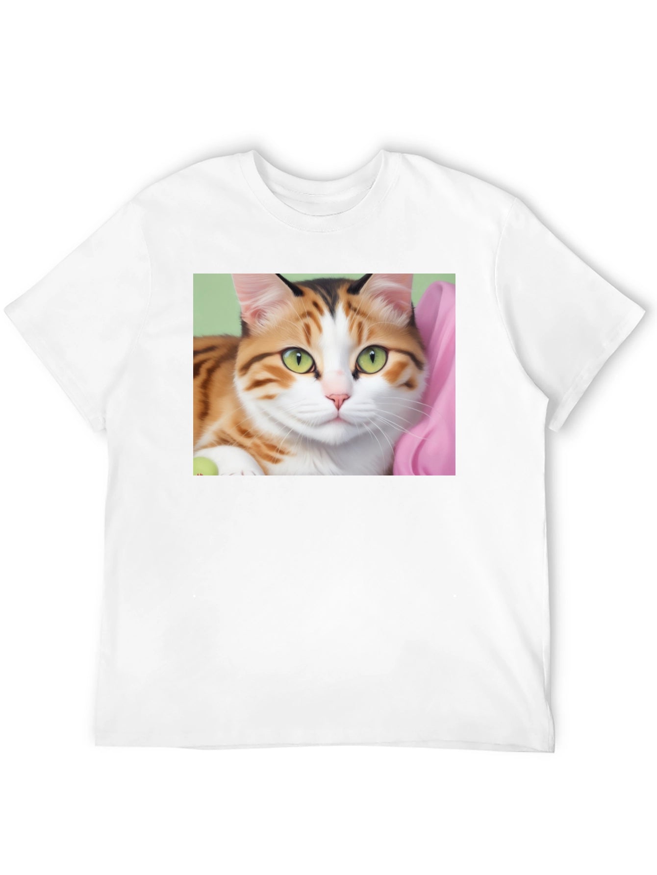 Cat Portrait Graphic Black T-Shirt