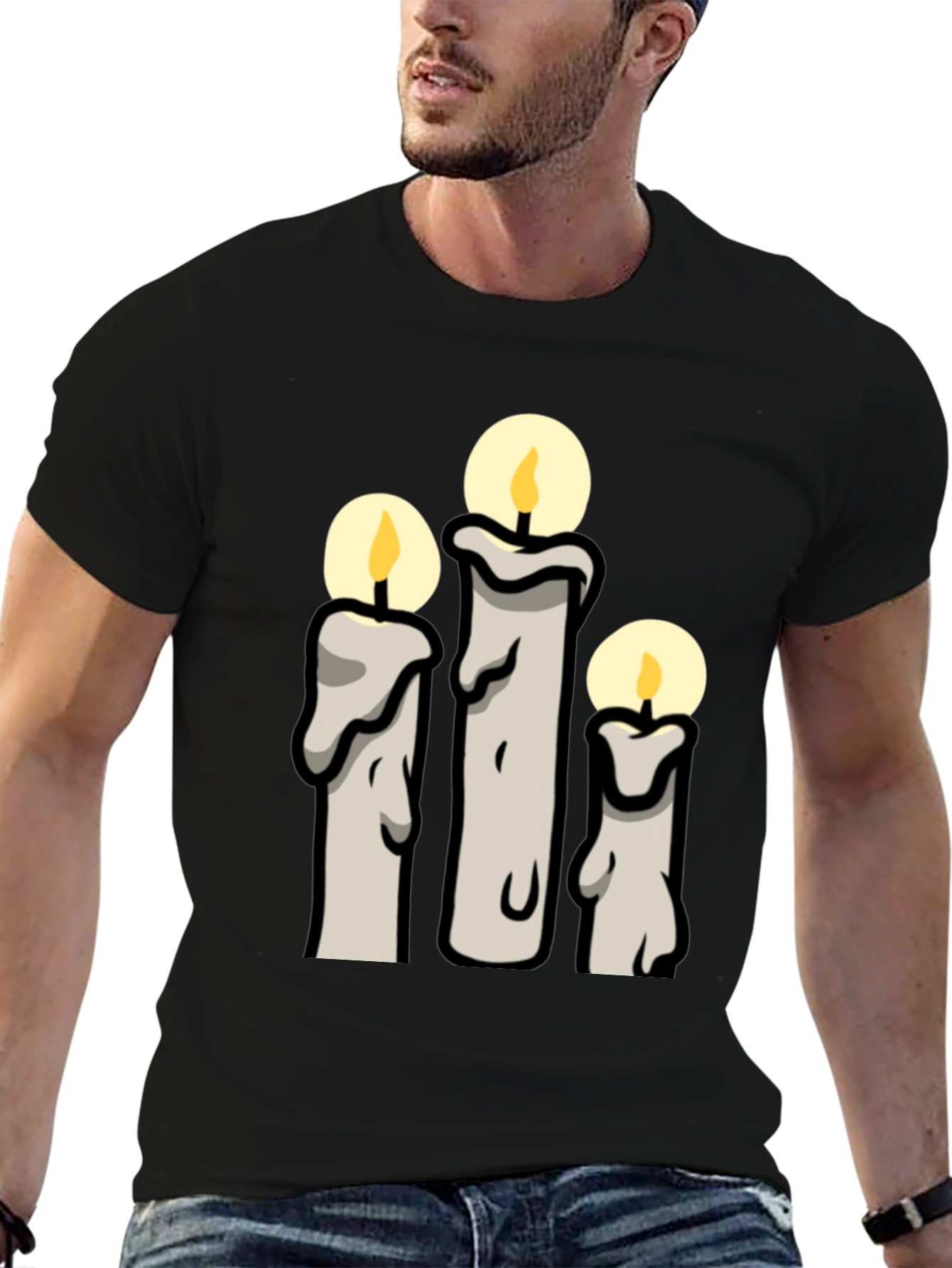 Candle Graphic Black T-Shirt