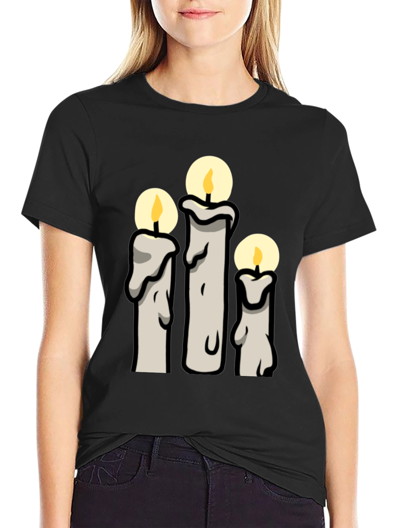 Candle Graphic Black T-Shirt