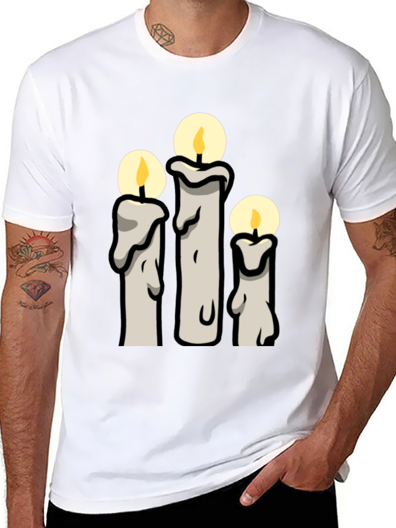Candle Graphic Black T-Shirt