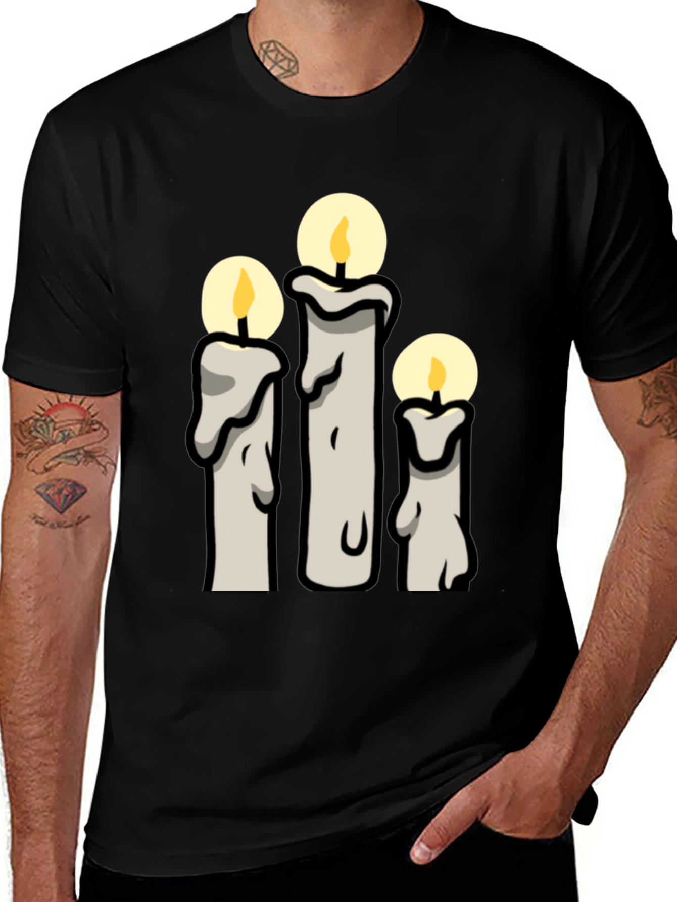 Candle Graphic Black T-Shirt