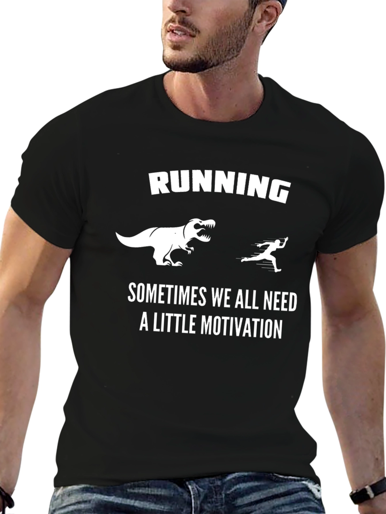 Running Motivation T-Shirt: Dinosaur Chase