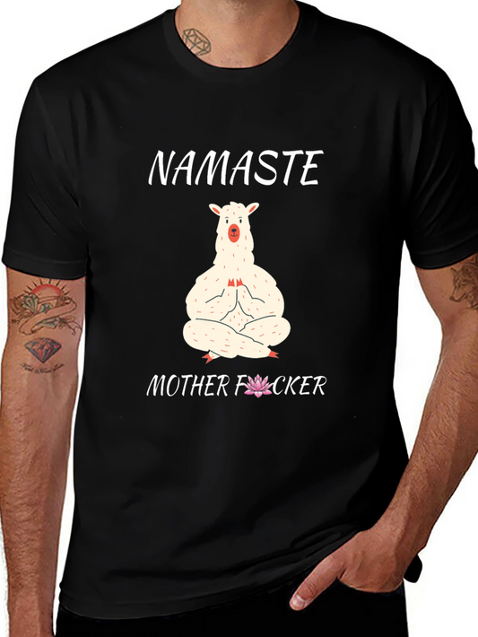 Namaste Llama Graphic T-Shirt - Funny Yoga Tee