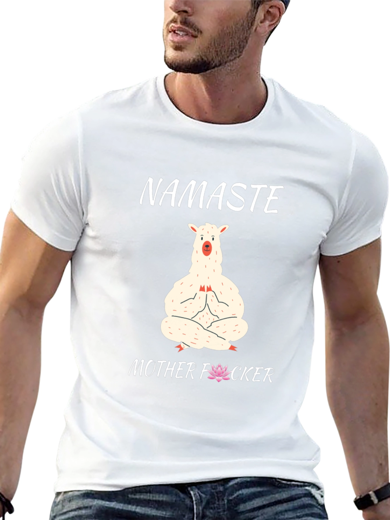 Namaste Llama Graphic T-Shirt - Funny Yoga Tee