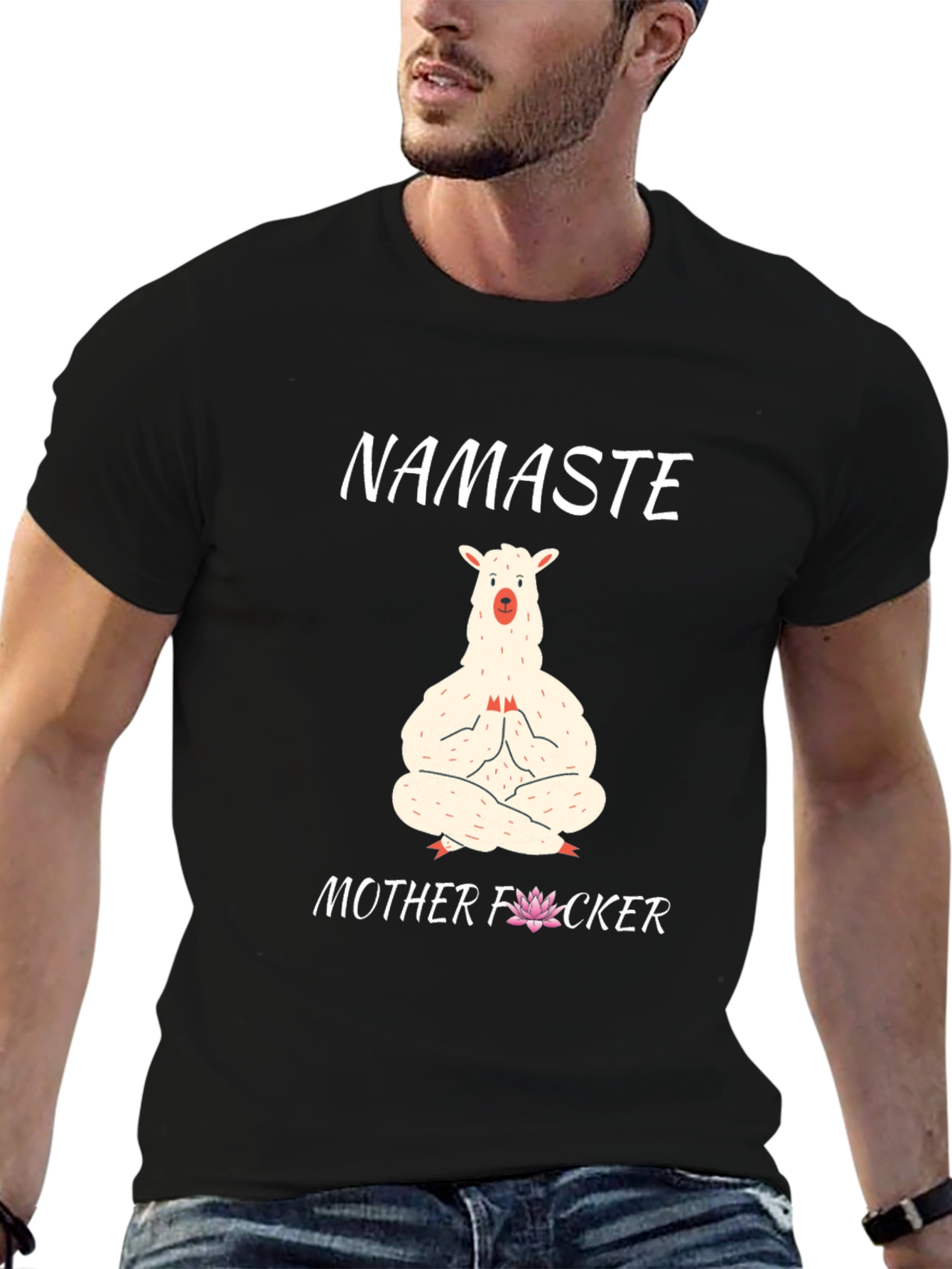 Namaste Llama Graphic T-Shirt - Funny Yoga Tee