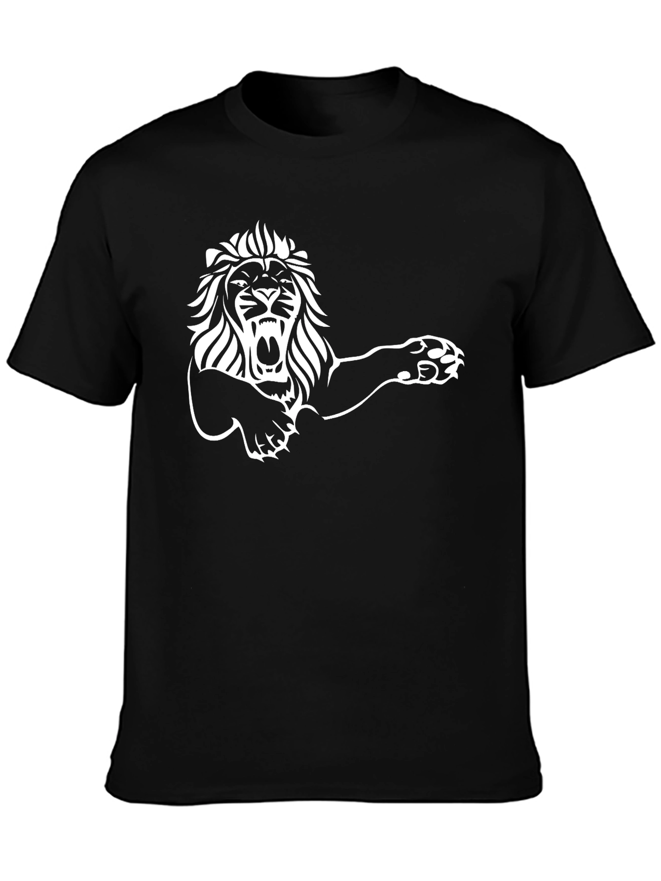 Roaring Lion Graphic Tee - Black Cotton T-Shirt
