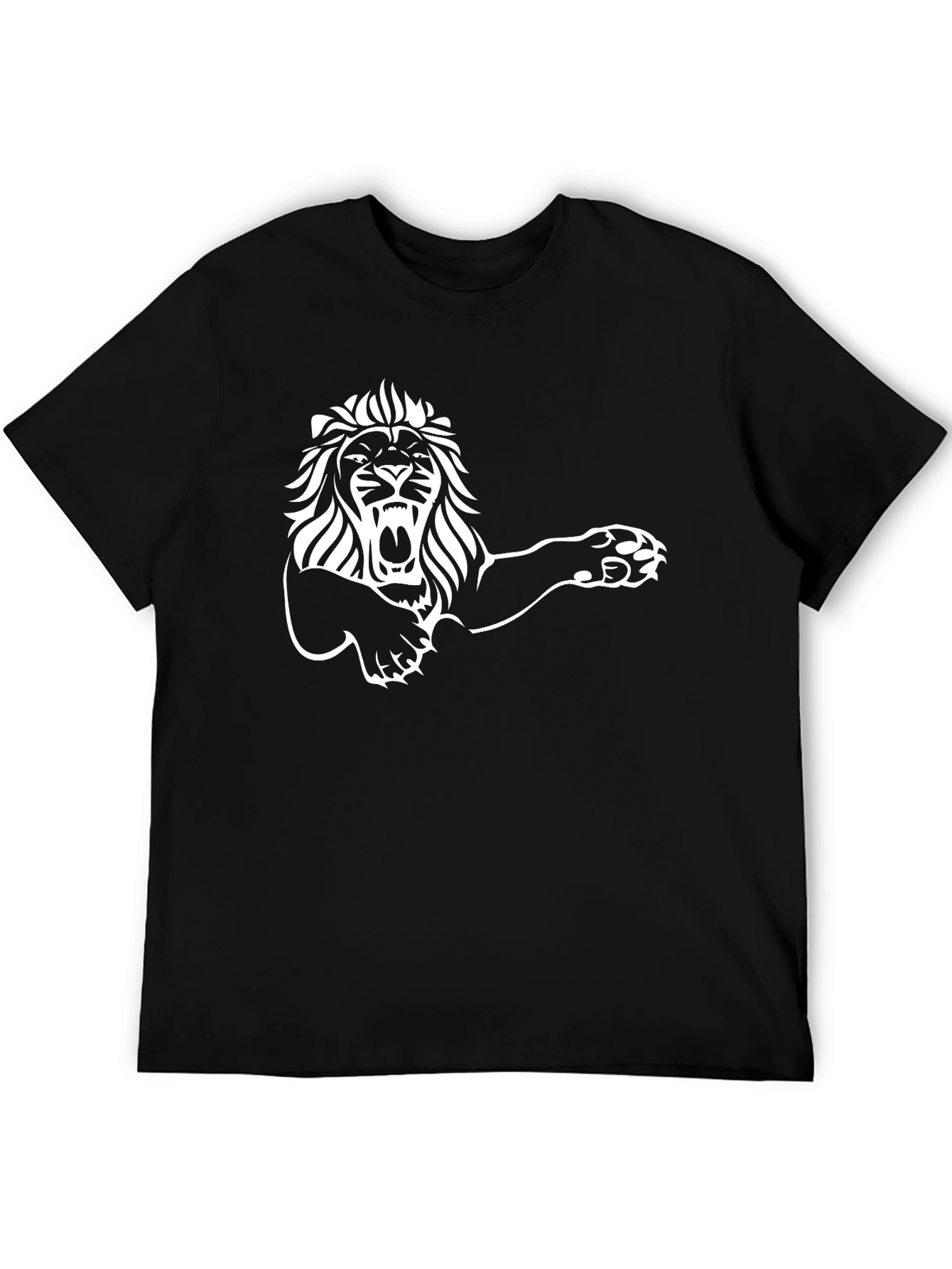 Roaring Lion Graphic Tee - Black Cotton T-Shirt