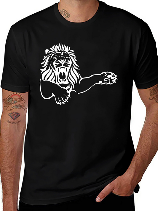 Roaring Lion Graphic Tee - Black Cotton T-Shirt