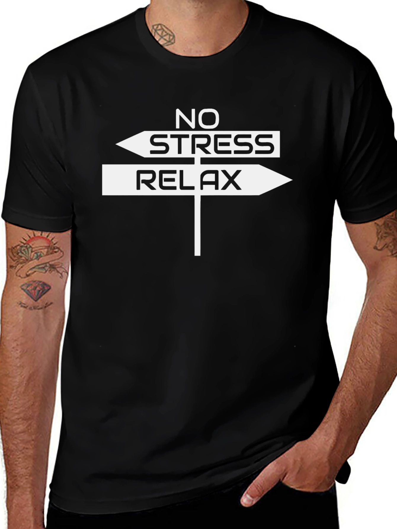 No Stress Relax Arrow Sign T-Shirt
