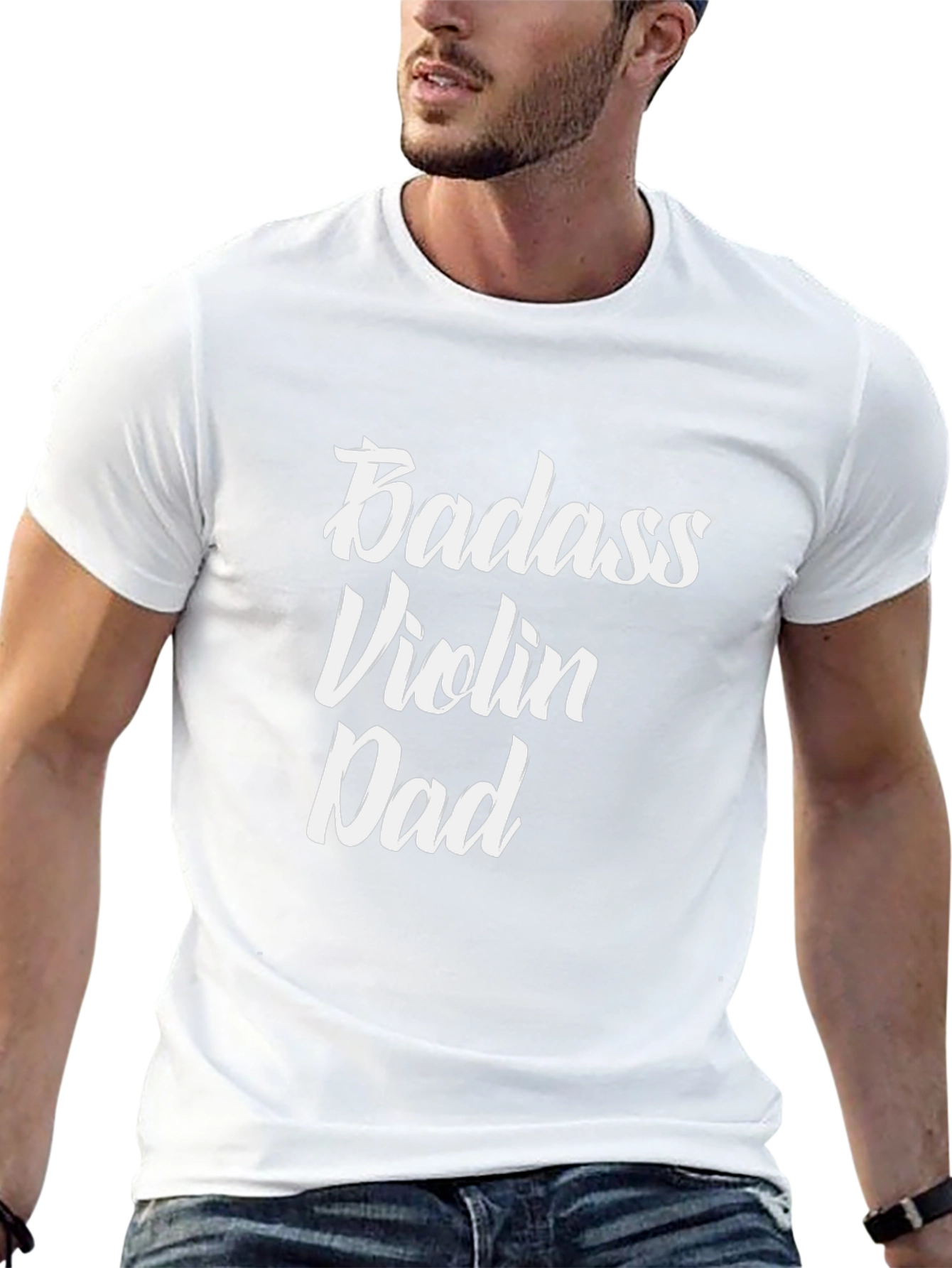 Badass Violin Dad Graphic Tee - Black T-Shirt