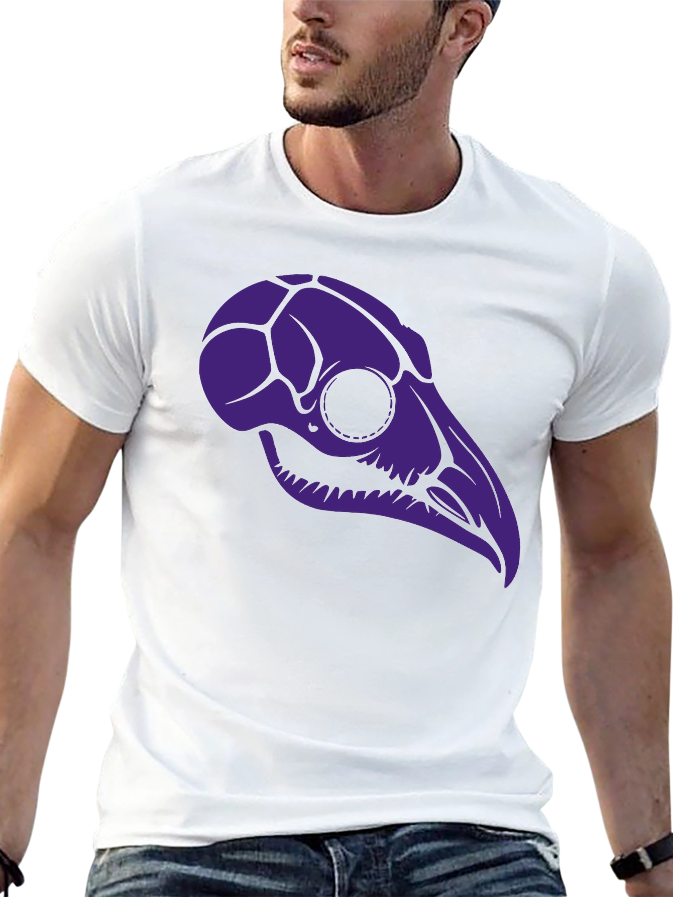 Raven Skull Graphic Tee - Black T-Shirt