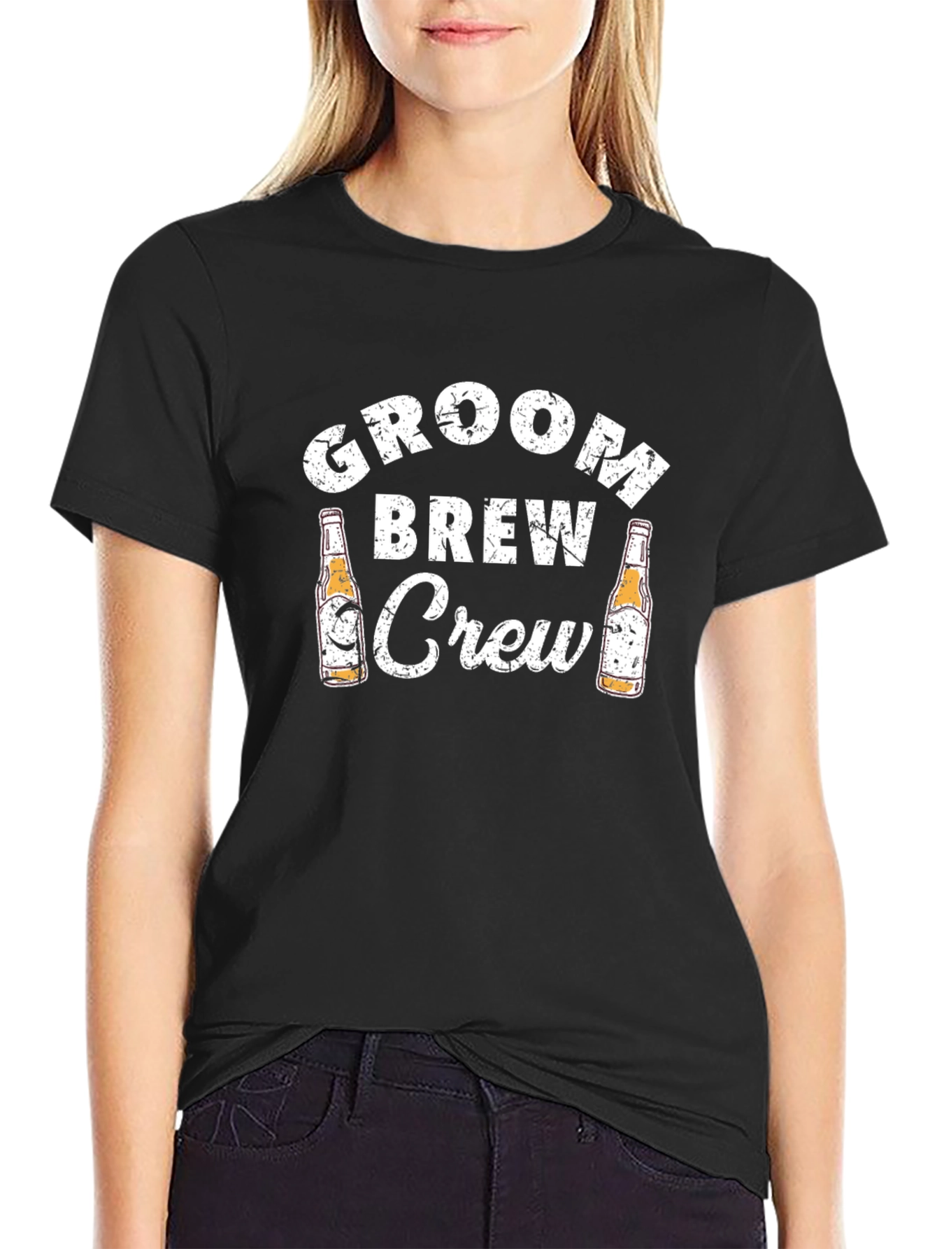 Groom Brew Crew Black Graphic Tee