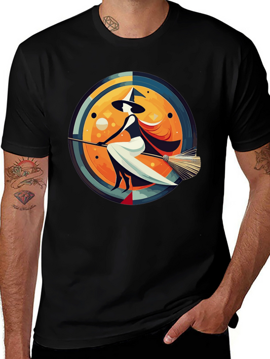 Whimsical Witch Graphic Tee - Stylish Halloween T-Shirt