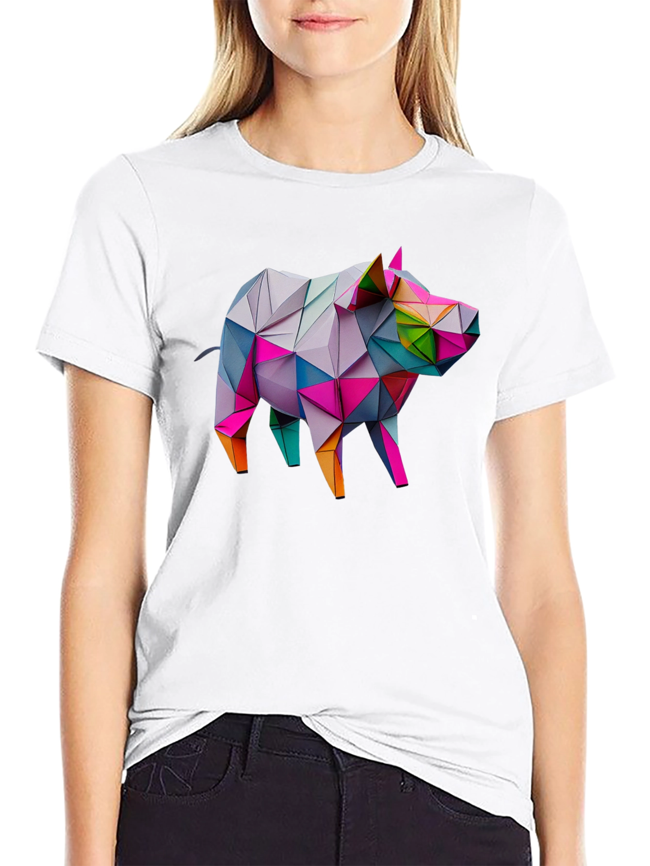 Geometric Pig Tee - Modern Art Shirt
