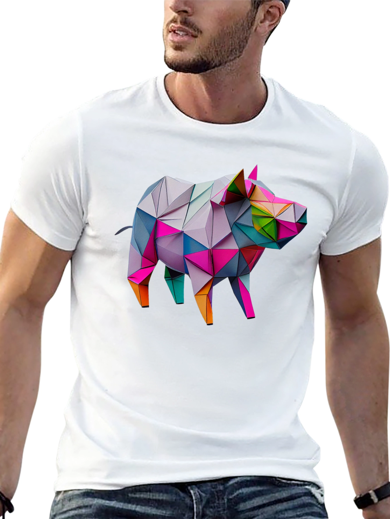 Geometric Pig Tee - Modern Art Shirt