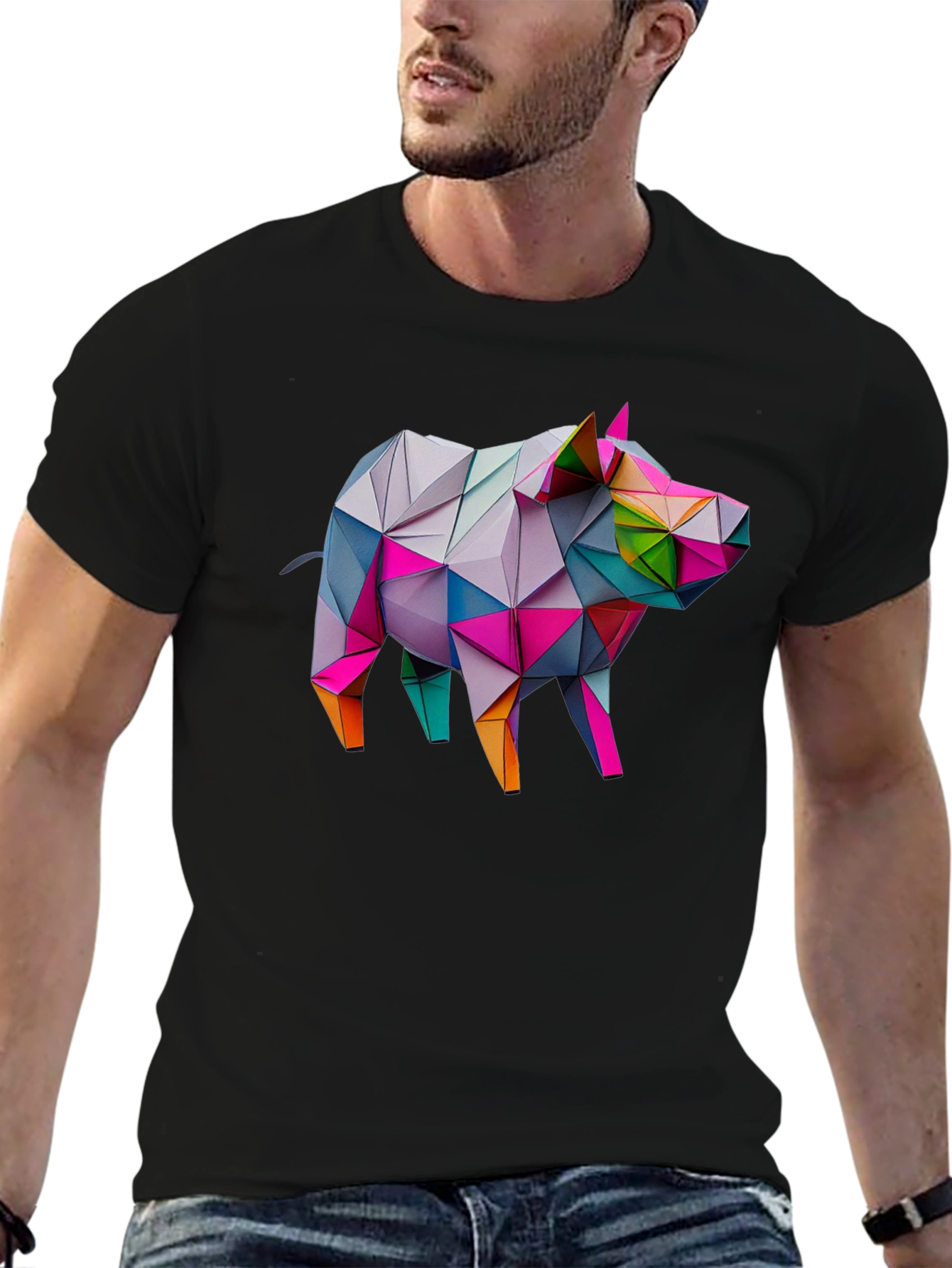 Geometric Pig Tee - Modern Art Shirt