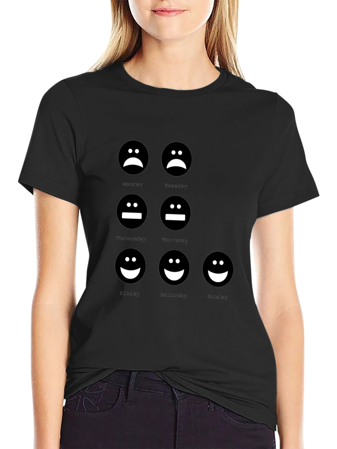 Mood of the Week Black Graphic T-Shirt