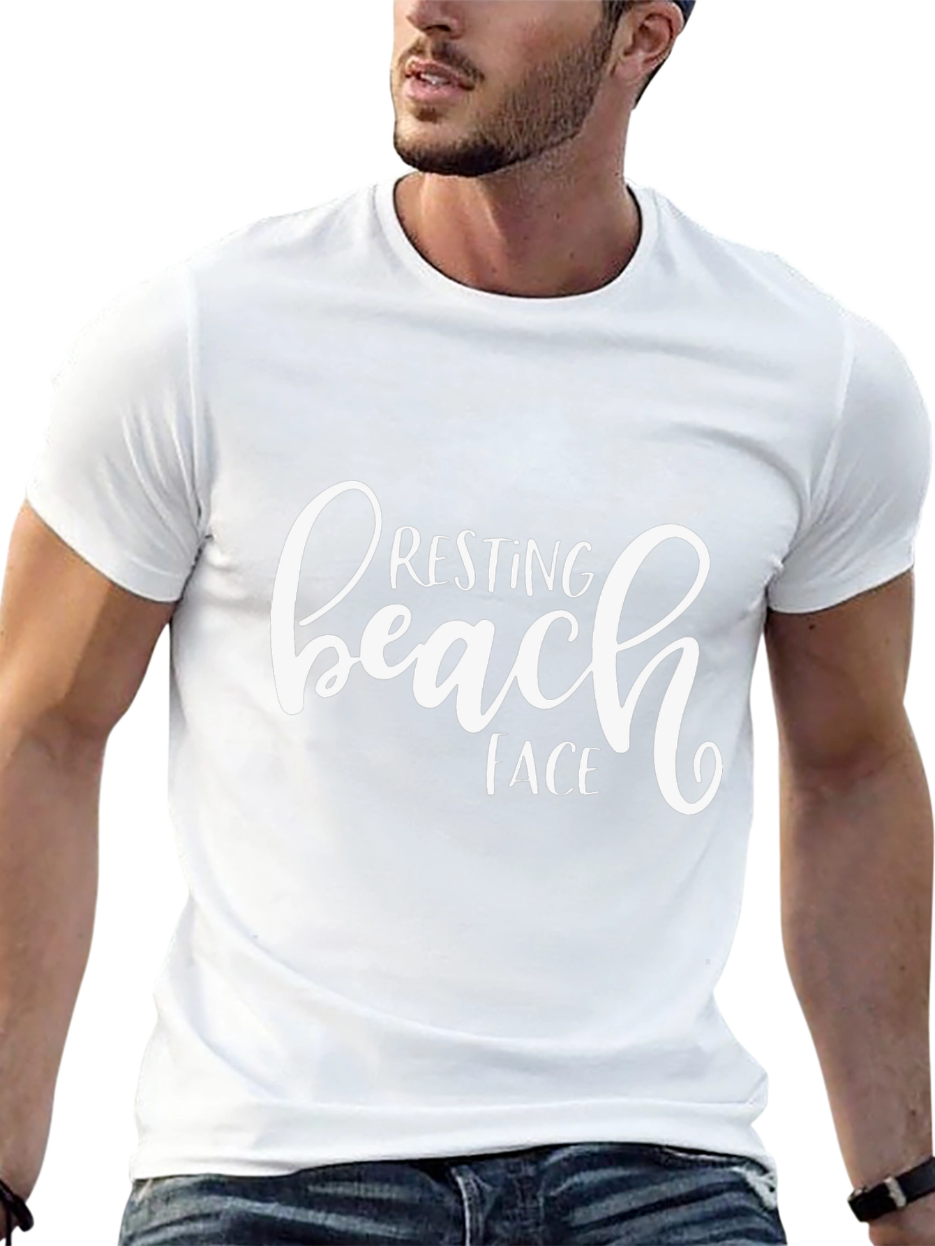 Resting Beach Face Black T-Shirt