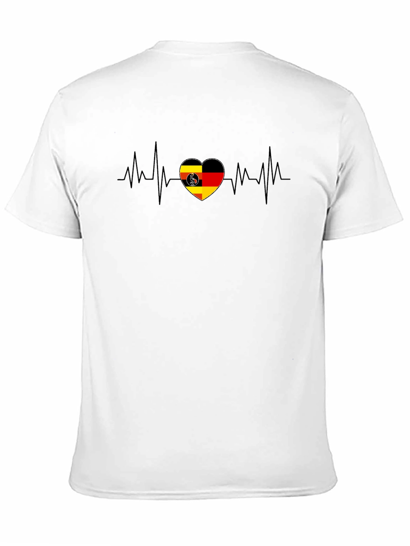 German Heartbeat T-Shirt - Black Casual Tee