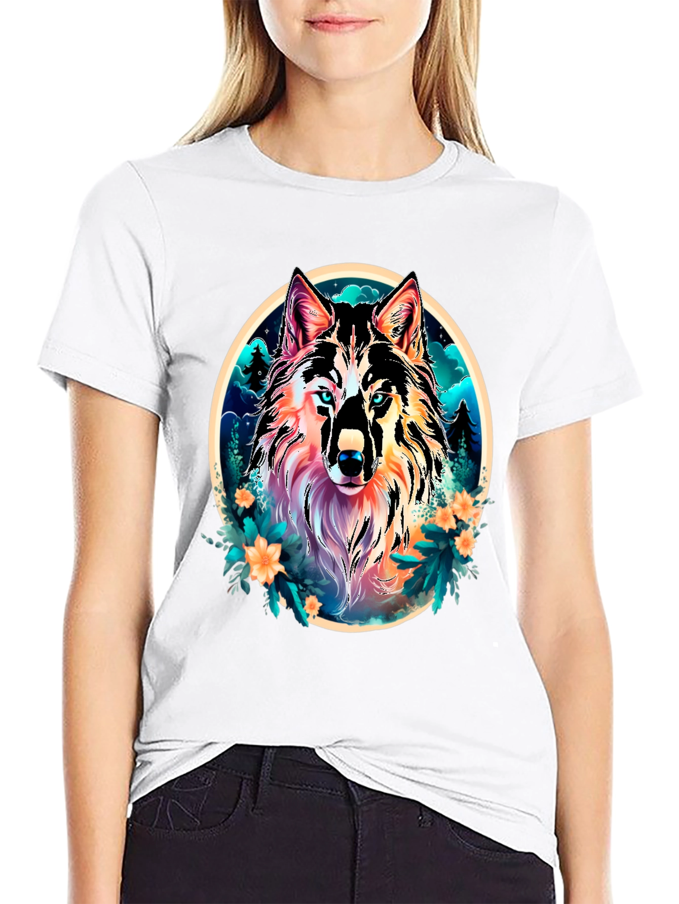 Wolf Graphic Tee - Stylish Mens Black T-Shirt