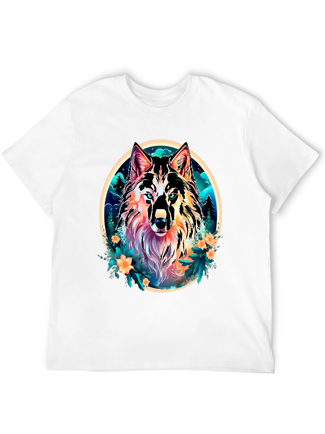 Wolf Graphic Tee - Stylish Mens Black T-Shirt