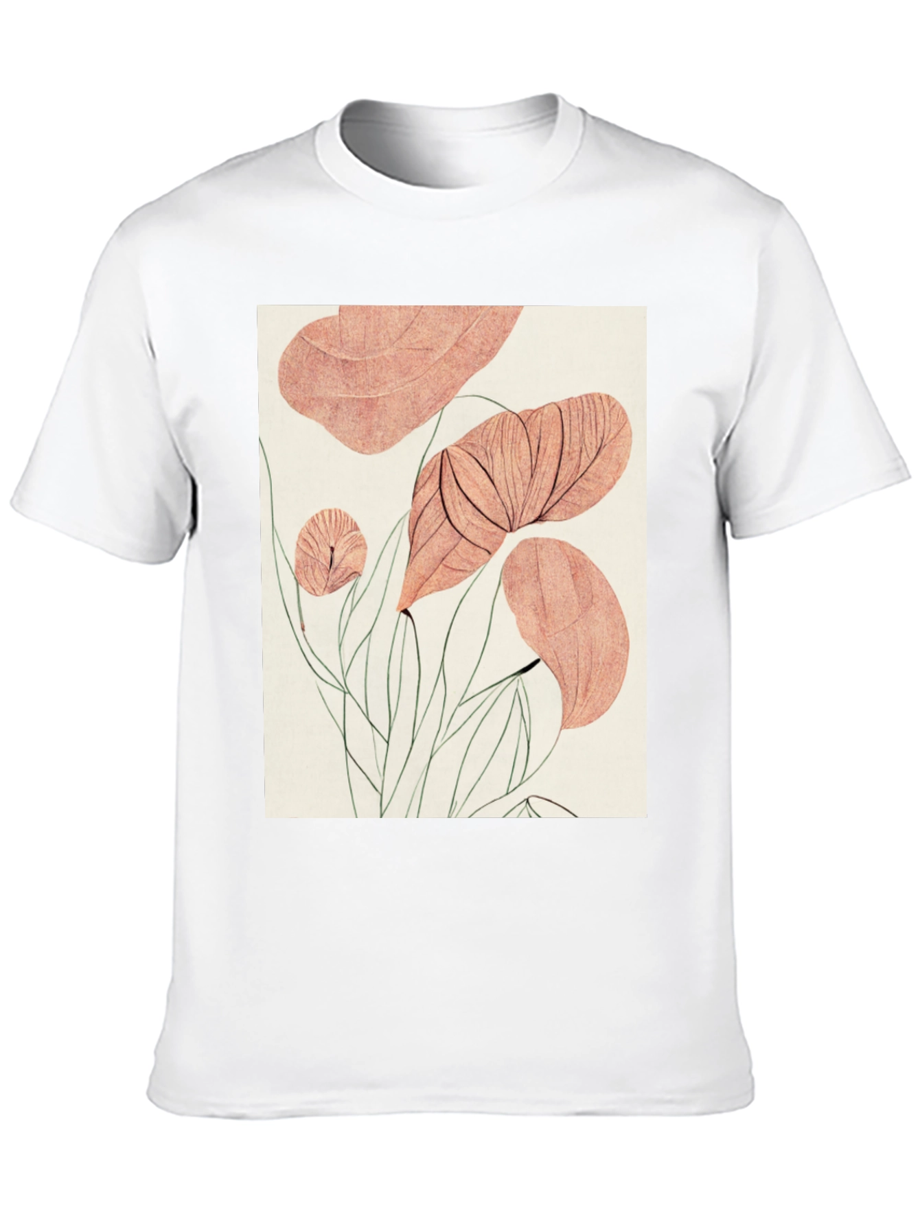 Botanical Print Black T-Shirt