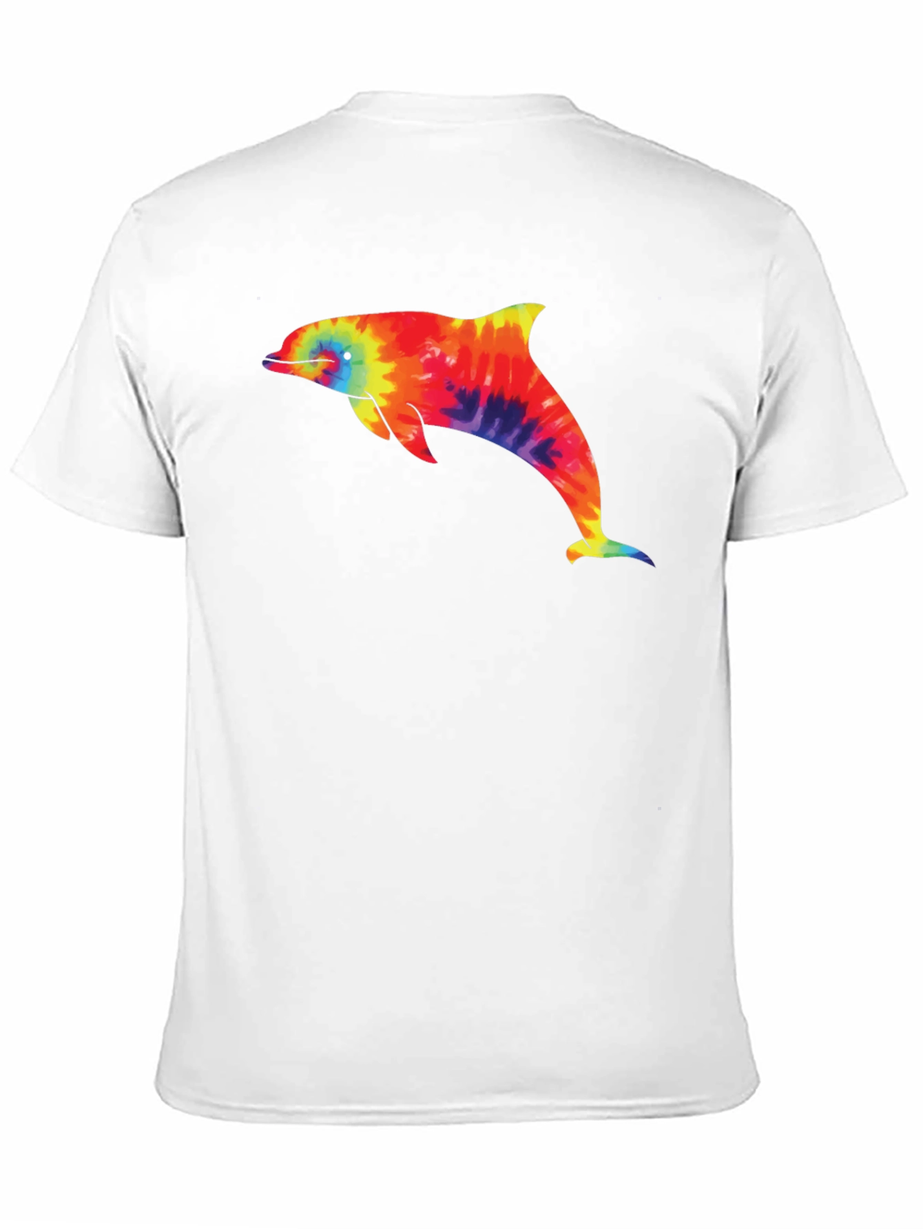Tie-Dye Dolphin Graphic Black T-Shirt