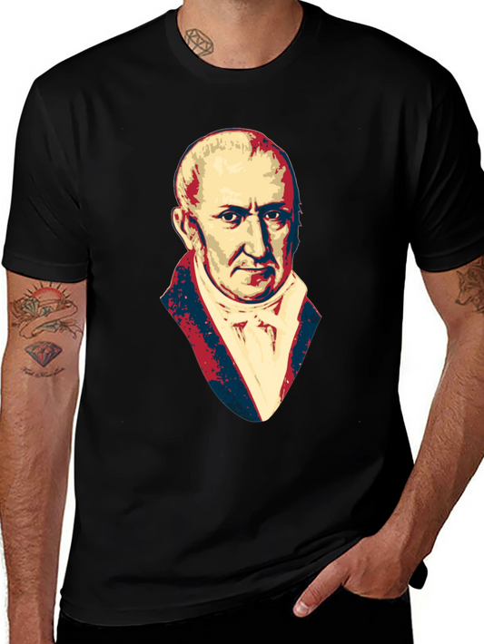 Mens Black T-Shirt with Portrait Graphic