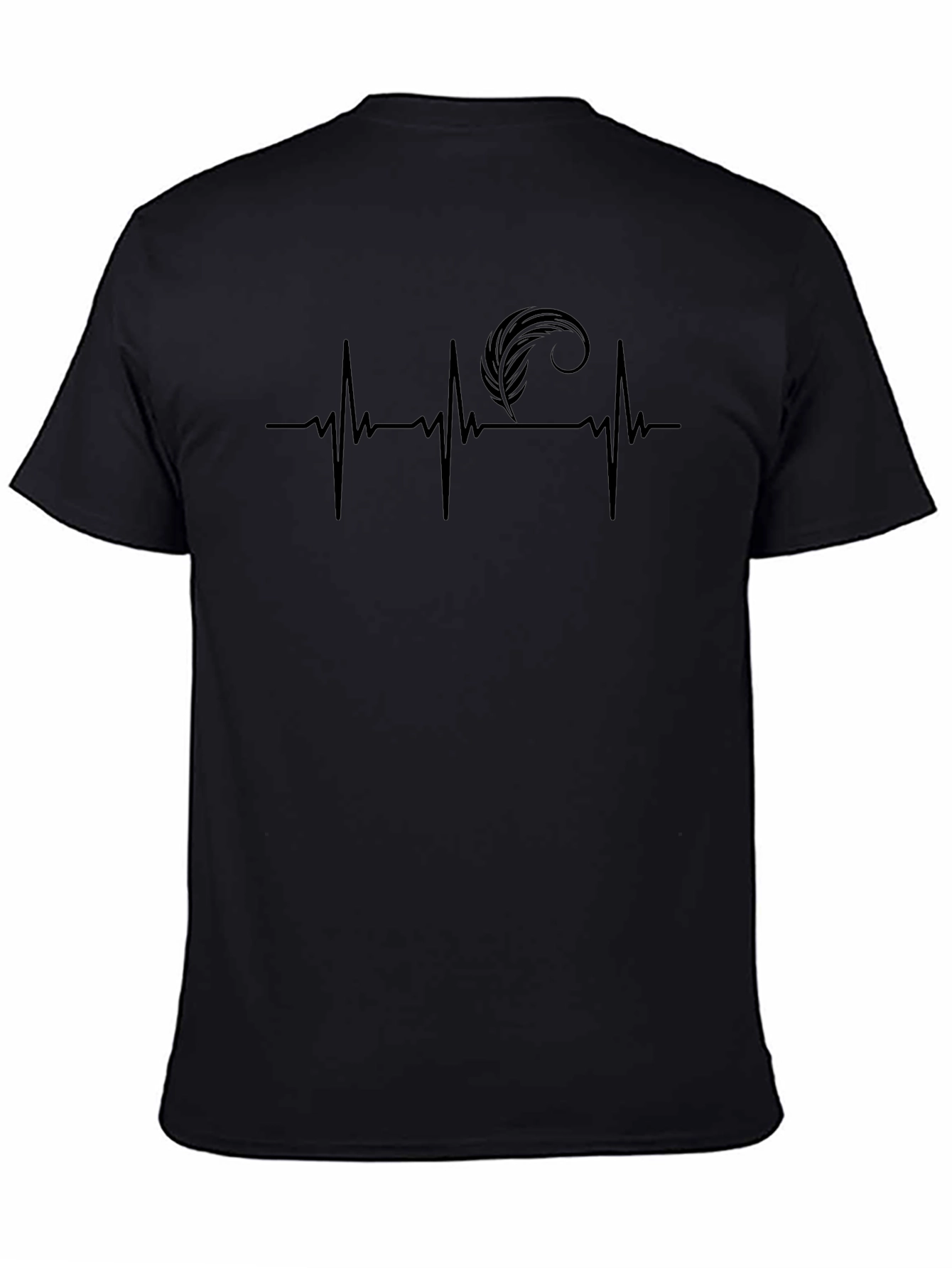 Heartbeat Feather Graphic Tee - Stylish Casual Wear
